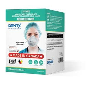 Healthcare Particulate Respirator  N95 2020H Plus Made in Canada