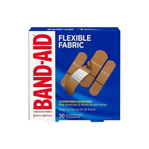 Band-Aid® Flexible Fabric Bandages Family Pack Assorted Sizes 50 Count