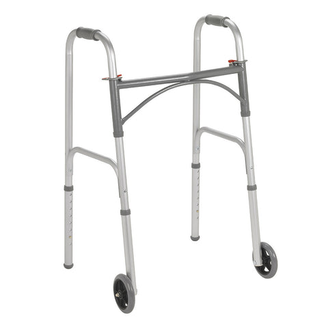 Folding Junior Walker Two Button with 5" Wheels