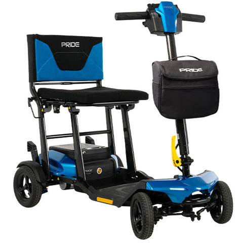 Pride Go Go Super Portable Scooter Folds to A compact 12" Height  300 lb. weight capacity