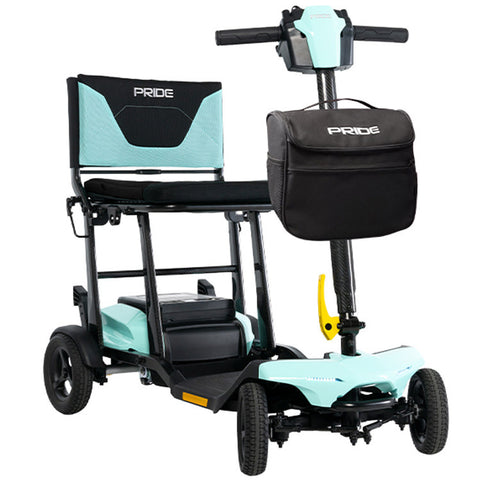 Pride Go Go Super Portable Scooter Folds to A compact 12" Height  300 lb. weight capacity