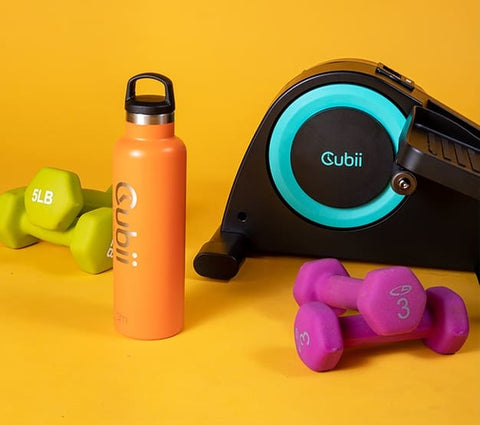 Cubii Jr. Compact Seated Elliptical with Built-in Display Monitor and Non-slip Mat