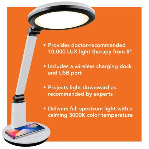 Theralite Halo Light Therapy Lamp Sunlight Lamp - UV Free 10,000 LUX Sun Lamp Therapy Light