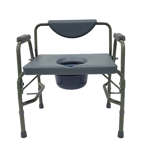Heavy Duty Steel Commode 500lbs with Padded arms