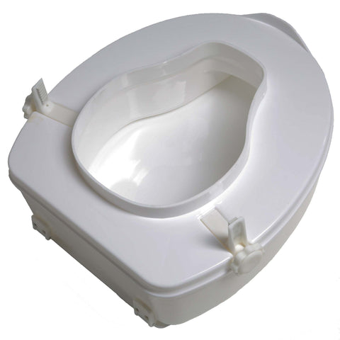 PCP Molded Raised Toilet Seat with Lid Height 4" for Elongated