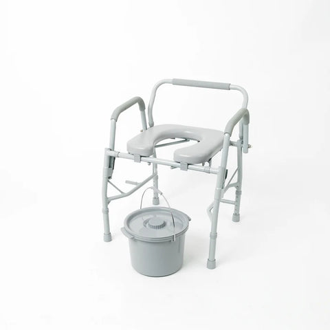 Deluxe Steel Drop Arm Commode