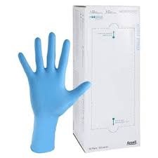 Ansell Micro-Touch Nitrile Gloves Sterile Blue X-Large 4.3mil Extended Cuff 11.6"