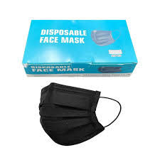 Disposable 3-Ply Face Mask 50/bx  Black