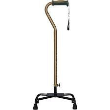 Hugo Ergonomic Offset Handle Quad Base Cane Cocoa