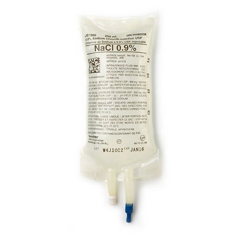 Baxter Normal Saline 0.9% Sodium Chloride Injection Solution USP IV/Case