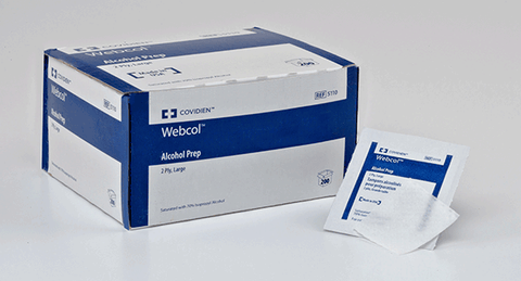 Webcol Alcohol Prep Pads 2-Ply Sterile Medium 200/bx