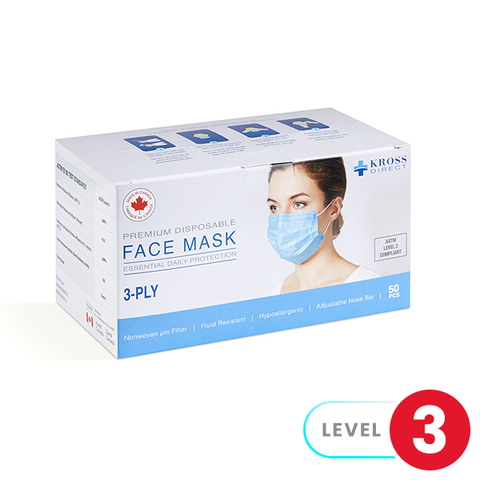 Kross ASTM Level 3 Anti-Fog Medical Face Mask (50 Pack)