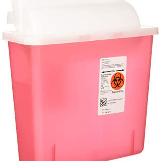 In-Room Sharps Container with Counter Balanced Lid