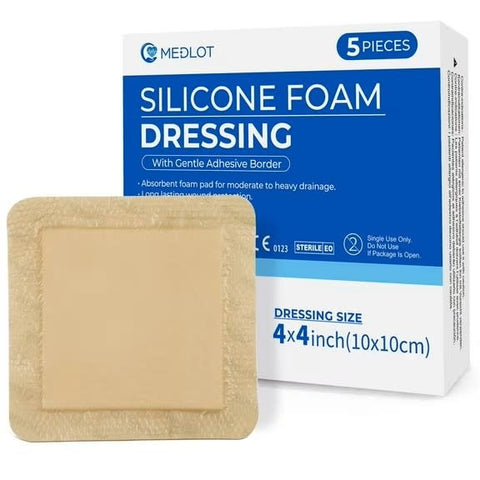 Soft Silicone Foam Dressing 4x4" 5/bx - Box