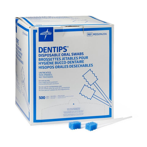 Tooth Swabs Dentip Oral Swab Untreated Blue 20/Bg 50/Bx