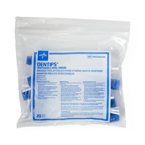 Tooth Swabs Dentip Oral Swab Untreated Blue 20/Bg