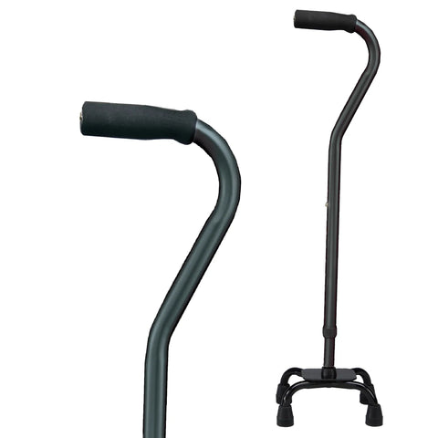 Carex Small Base Designer Quad Cane Black 300lbs