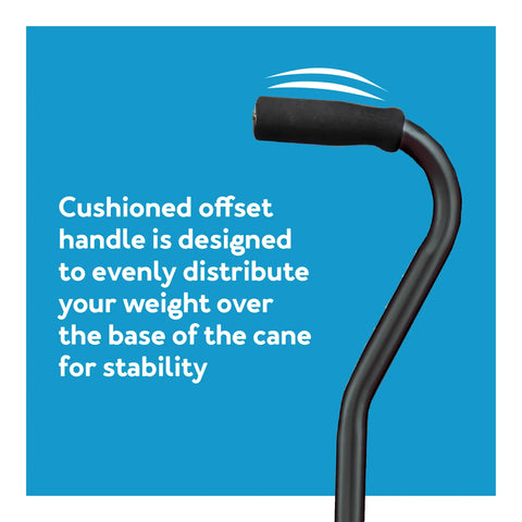 Carex Small Base Designer Quad Cane Black 300lbs