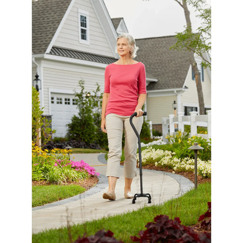 Carex Small Base Designer Quad Cane Black 300lbs