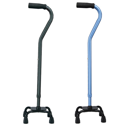 Carex Small Base Designer Quad Cane Black 300lbs