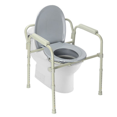 Drive Deluxe Steel Stationary Deep Seat Commode 350lbs
