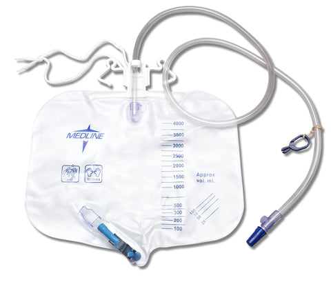 Copy of Medline Urinary Drainage Bag 4000ml W/ Luer-Lock Connection & Anti-Reflux Tower W/ Slide-Tap 20/Bx