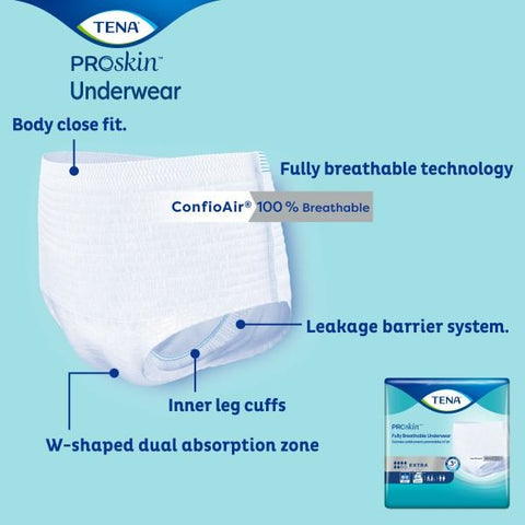 Tena Extra Underwear  XLarge 12/bg 4/bx