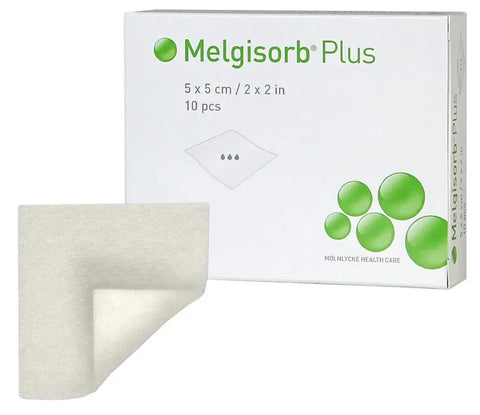 Melgisorb Plus, Highly Absorbent Calcium Alginate Dressing 5 X 5 CM 10/Bx