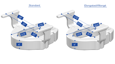 MOBB 4" Hinged Raised Toilet Seat w/Handles