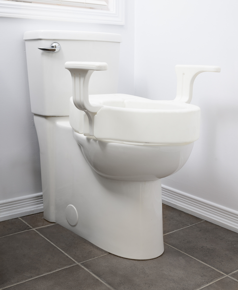 MOBB 4" Hinged Raised Toilet Seat w/Handles