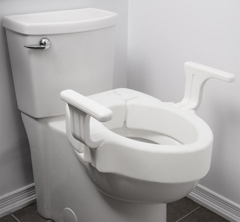 MOBB 4" Hinged Raised Toilet Seat w/Handles