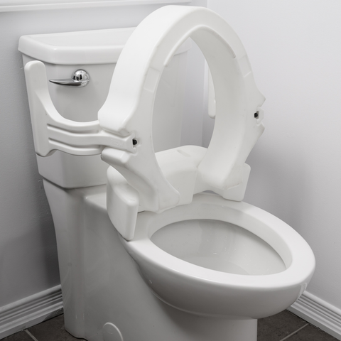 MOBB 4" Hinged Raised Toilet Seat w/Handles