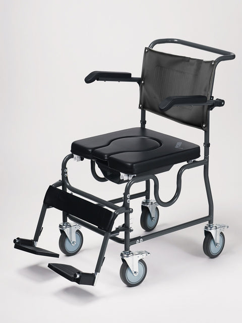MOBB 4 Way Padded Steel Commode Chair with Wheels