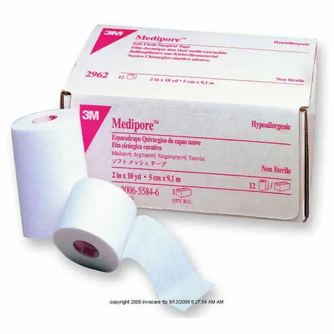 3M™ Medipore™ Hypoallergenic Soft Cloth Medical Tape 2 in x 10 yd 5 cm x 9.1 m
