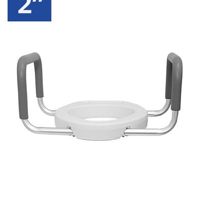 2” Raised Toilet Seat with Arms Easy to clean