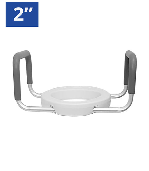 2” Raised Toilet Seat with Arms Easy to clean