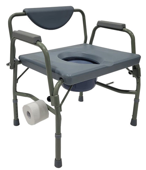 Heavy Duty Steel Commode 500lbs with Padded arms