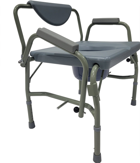 Heavy Duty Steel Commode 500lbs with Padded arms