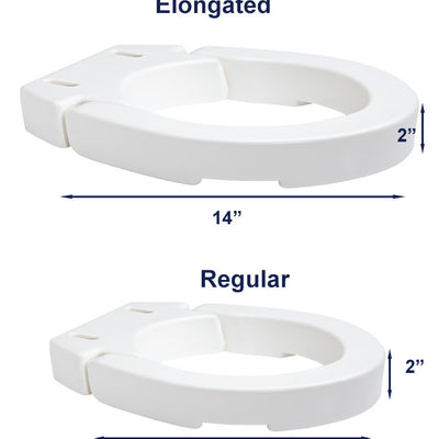 2” Hinged Raised Toilet Seat Weight Limit 300lbs