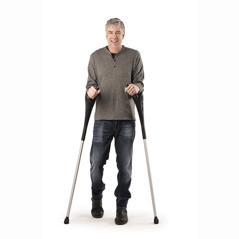 M+D  Forearm Comfort Gutter Crutch - Pair - Height (4' 11"- 6' 8") 300lbs - Black