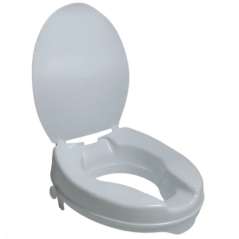 PCP Molded Raised Toilet Seat with Lid Height 2" for Elongated
