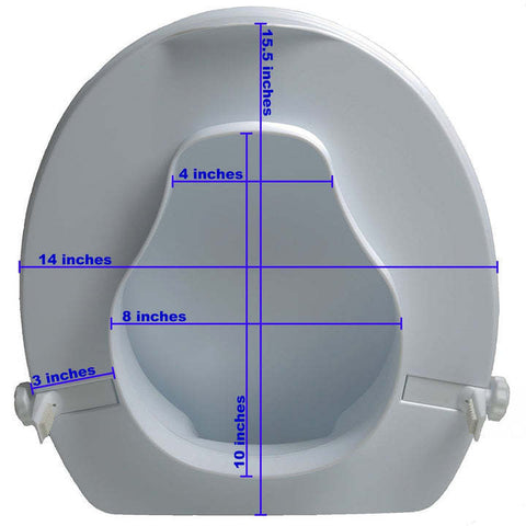 PCP Molded Raised Toilet Seat with Lid Height 4" for Elongated