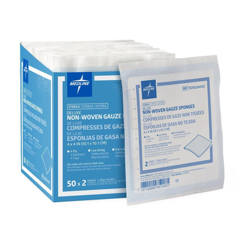 Medline Gauze Sponge Non-Woven 4 Ply Non-Sterile 7.5cm X 7.5cm 200/Bg