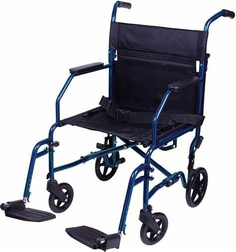 Carex  Classics Steel Frame Transport Chair 300 lbs Weight Capacity Black Upholstery