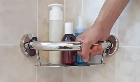 PLUS Corner Shelf + Grab Bar