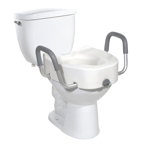 Drive Premium Plastic Raised Elongated Toilet Seat with Lock