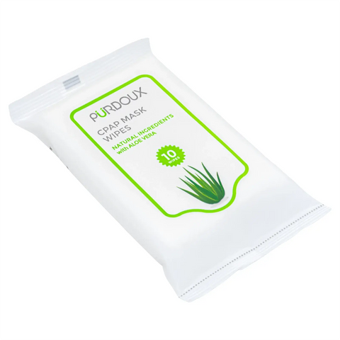 Purdoux™ CPAP Mask Wipes Travel Box Aloe Vera single