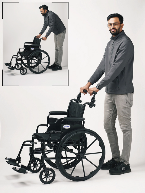 MOBB Pushpal Handle Extender for Wheelchairs, Transport Chairs & Rollators Adjustable Angle 0° - 180°