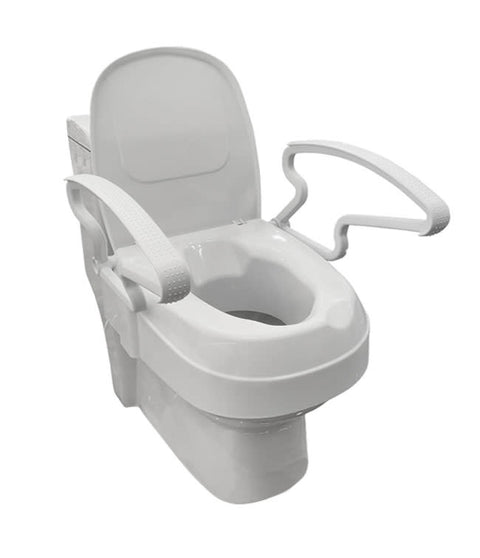 Raised Toilet Seat with Arms adjustable height to add 2",4" and 6"