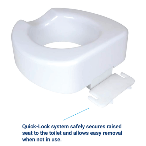 Carex 4" Quick Lock Raised Toilet Seat (fits most elongated & standard bowls)
